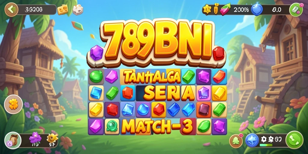 Screenshot menampilkan gameplay seru dengan berbagai tantangan Match-3.