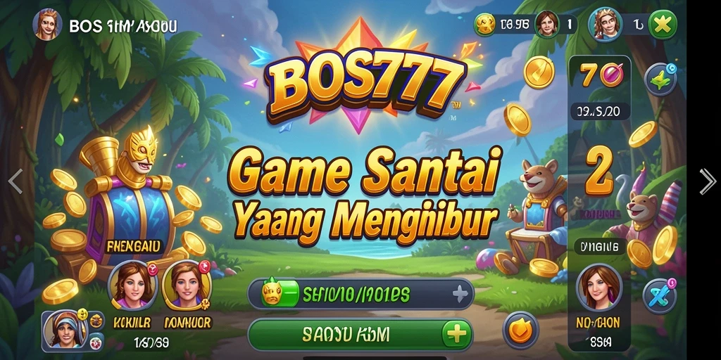 Screenshot utama BOS777 memperlihatkan gameplay santai yang menarik.