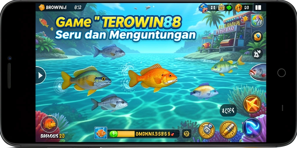 Screenshot gameplay BROWIN88 menunjukkan aksi Tembak Ikan yang mendebarkan.