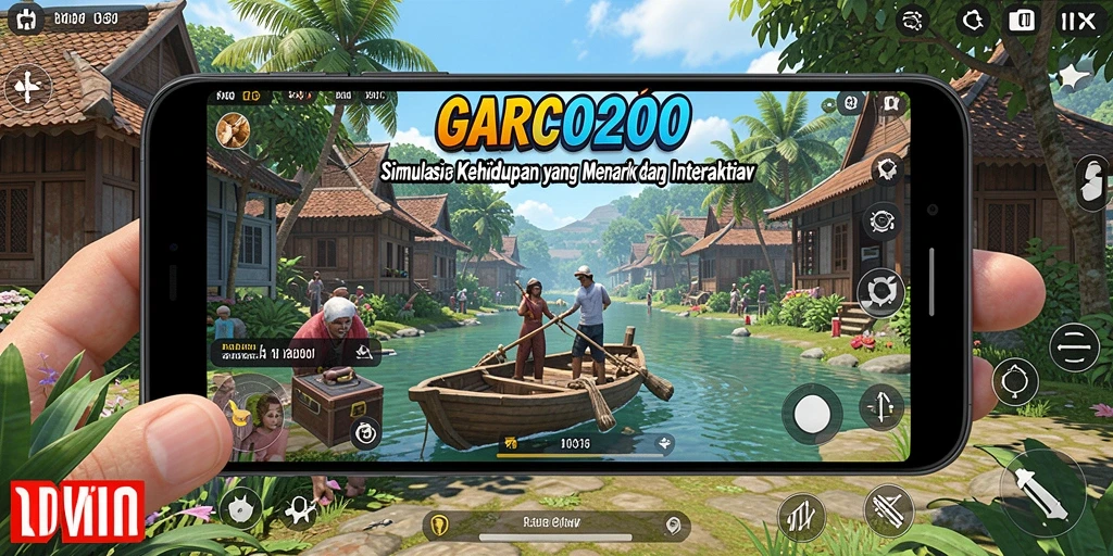 Screenshot gameplay GARCO200 menampilkan interaksi karakter dalam simulasi kehidupan.