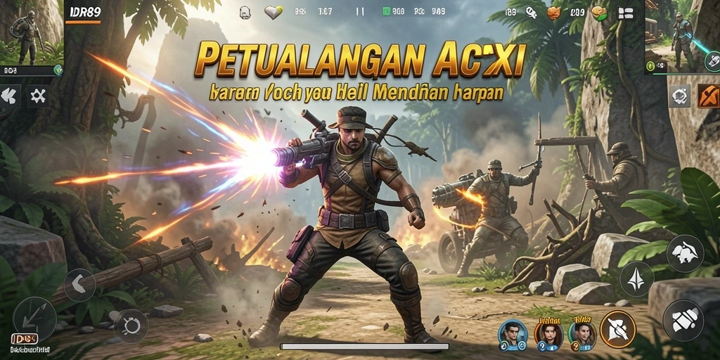 Tampilan gameplay seru dalam IDR89 saat bertarung melawan musuh.