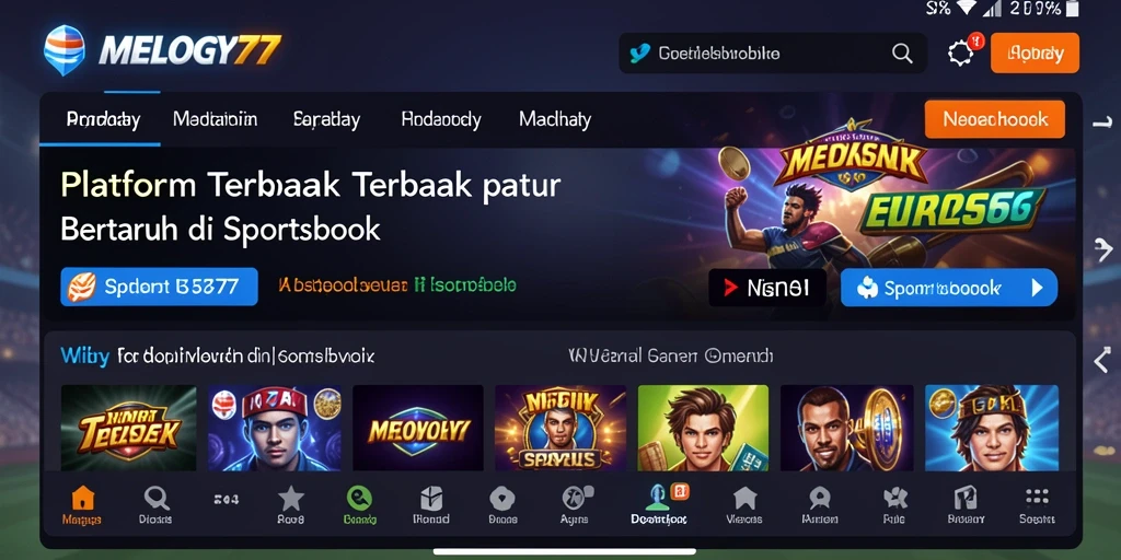 Tampilan antarmuka pengguna MELODY77 saat bertaruh pada olahraga.