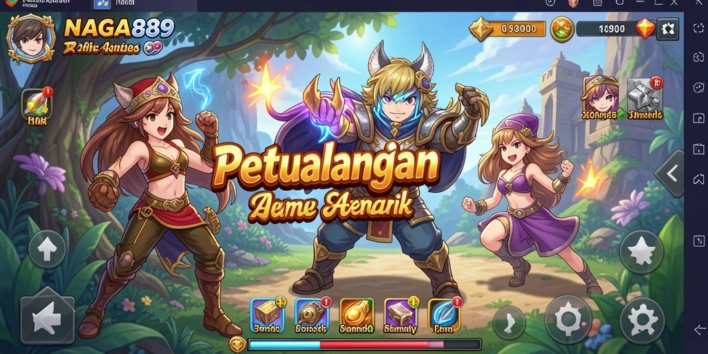 Tampilan gameplay NAGA889 yang penuh warna dan dinamis.