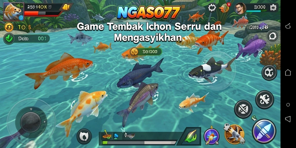 Gameplay menembak ikan yang seru dan menarik di NGASO77.