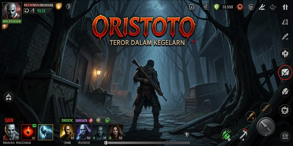 Screenshot gameplay ORISTOTO menampilkan teror yang mencekam.