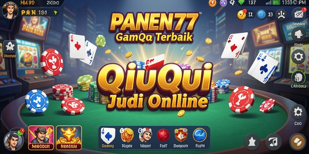 Tampilan menarik dari gameplay QiuQiu dalam PANEN77.