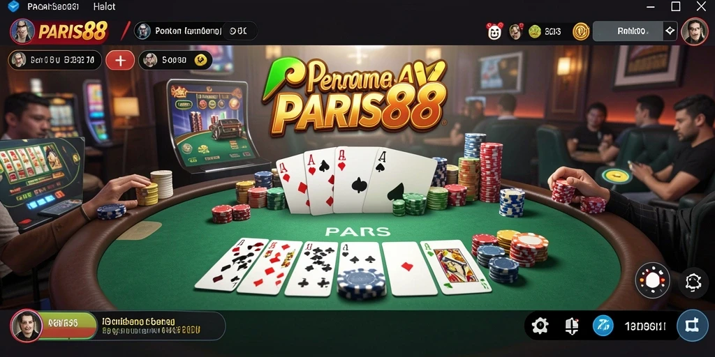 Tampilan menarik dari permainan Poker yang mendebarkan.