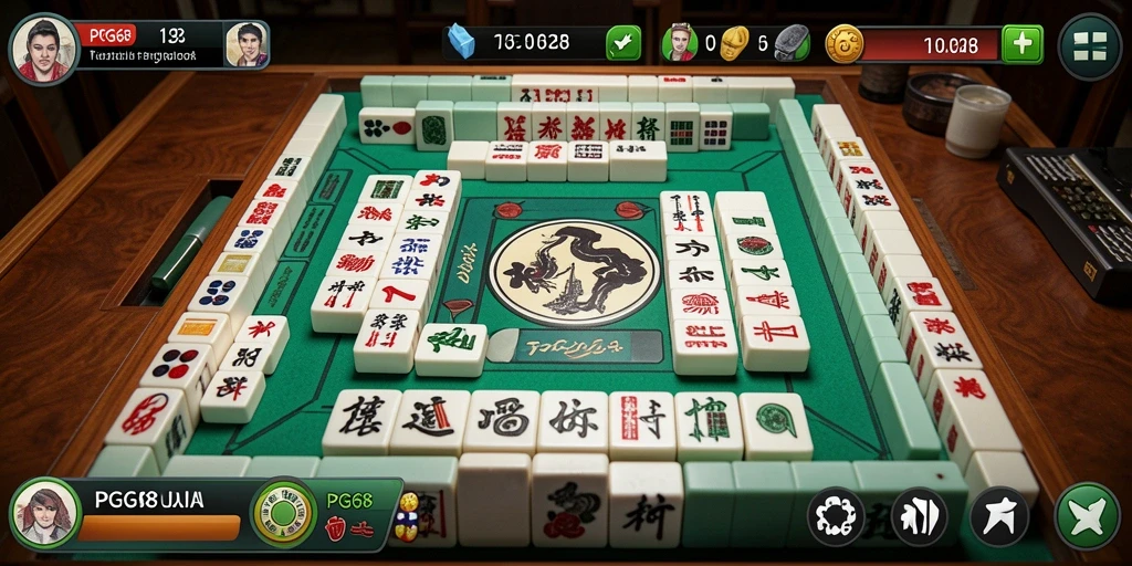 Screenshot gameplay PGG68 yang menampilkan aksi seru Mahjong.