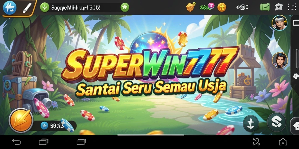 Screenshot SUPERWIN777 menampilkan gameplay yang seru dan berwarna.